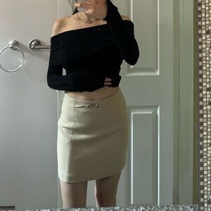 H&M light beige tight mini skirt